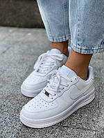 Білі кросівки Nike Air Force 1 Low White (Найк Аір Форс низькі жіночі і чоловічі розміри 36-45)