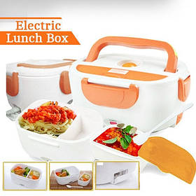 Ланч-бокс с подогревом от сети WJ19 220V | Ланчбокс Electric lunch box White Orange