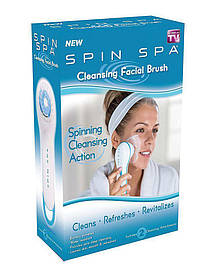 Набір для вмивання Spin Spa 2 насадки (White Blue) / масажна щітка для обличчя