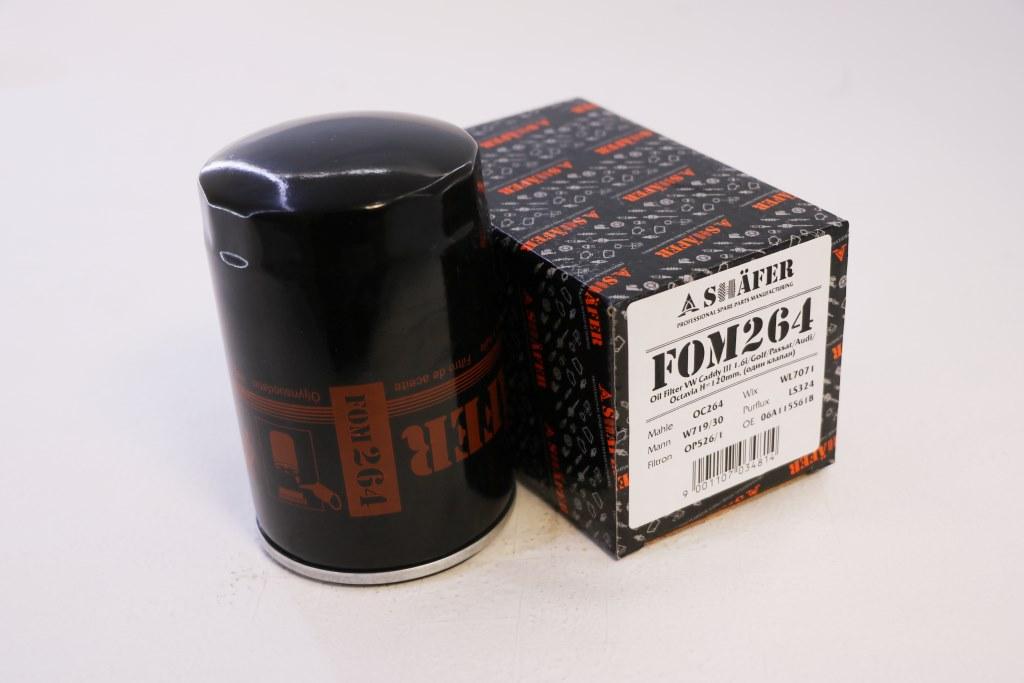 Фільтр масляний SHAFER FOM264 (SCT SM111) VW Caddy, Golf, Octavia (бензин) 96-12, D=77mm, H=120mm, 3/4-16UNF