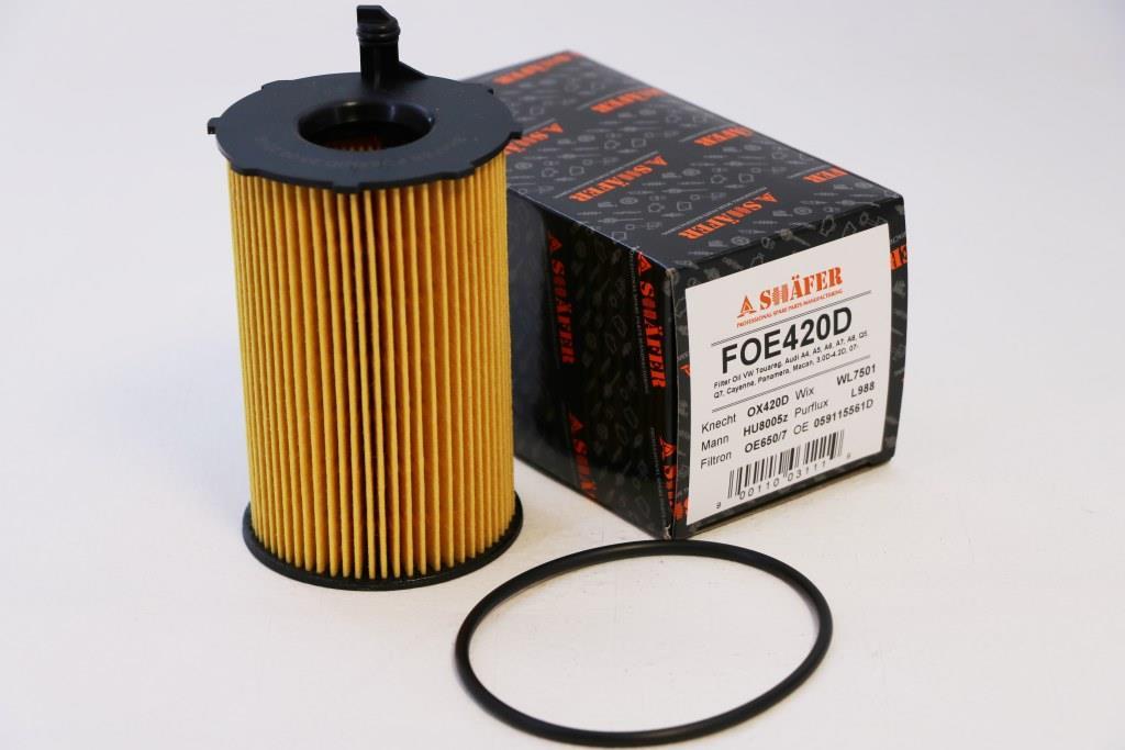Фільтр масляний SHAFER FOE420D VW Touareg, Audi A4, A5, A6, A7, A8, Q5, Q7, Cayenne, Panamera, Macan, 3.0 D-4