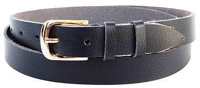 Жіночий ремінь зі шкіри Skipper темно синій 2,5 см