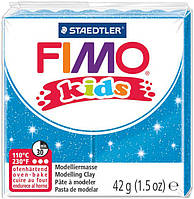 Пластика Fimo kids 42г голубая с блестками (4007817804964)