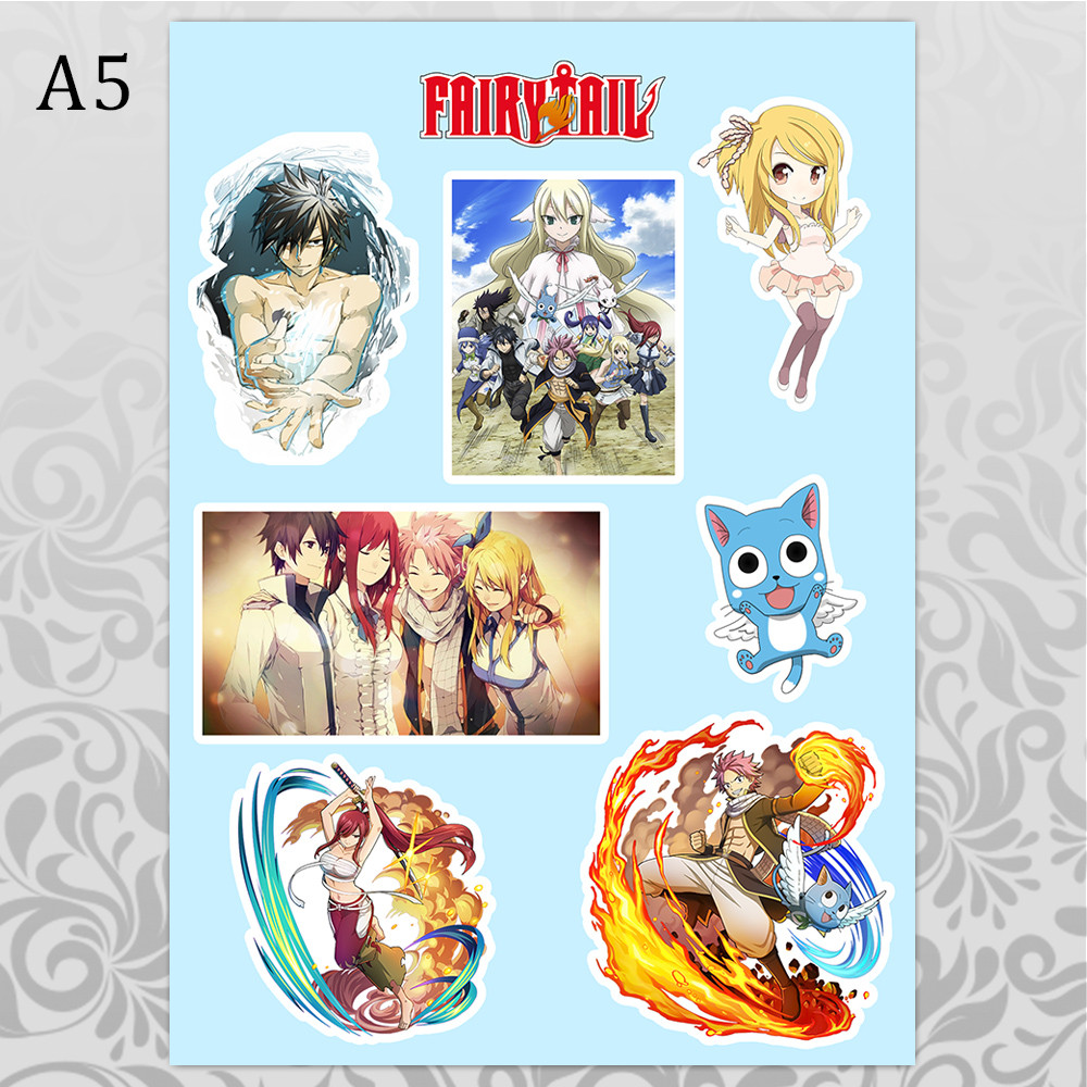 Стікери А5 Аніме Fairy Tail без порізки