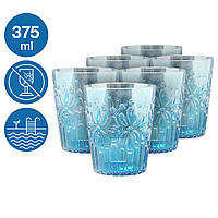 Набори склянок Синє море 6 шт Склянки акрилові Склянка 375мл Небиткий посуд Пластикові склянки для пікніка