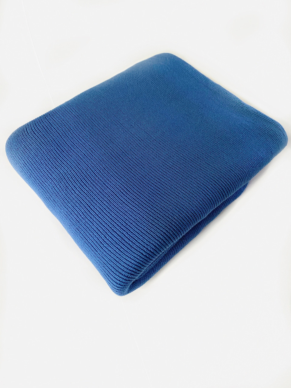 Плед в'язаний Ohaina cotton 190х140 Classic Blue
