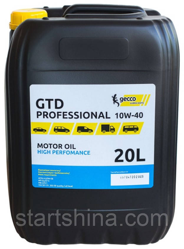 Напівсинтетична моторна олива GECCO Lubricants GTD Professional 10W-40 (20 л)