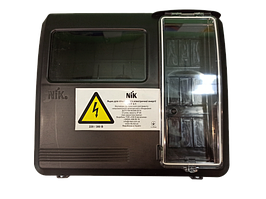 Ящик під один-трифазний лічильник пластиковий 280х305х117 мм 9 мод. чорний DOT-3.1 NIK