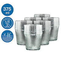 Набори склянок Жадор 6 шт Склянки акрилові Склянка 375мл Небиткий посуд Пластикові склянки для пікніка