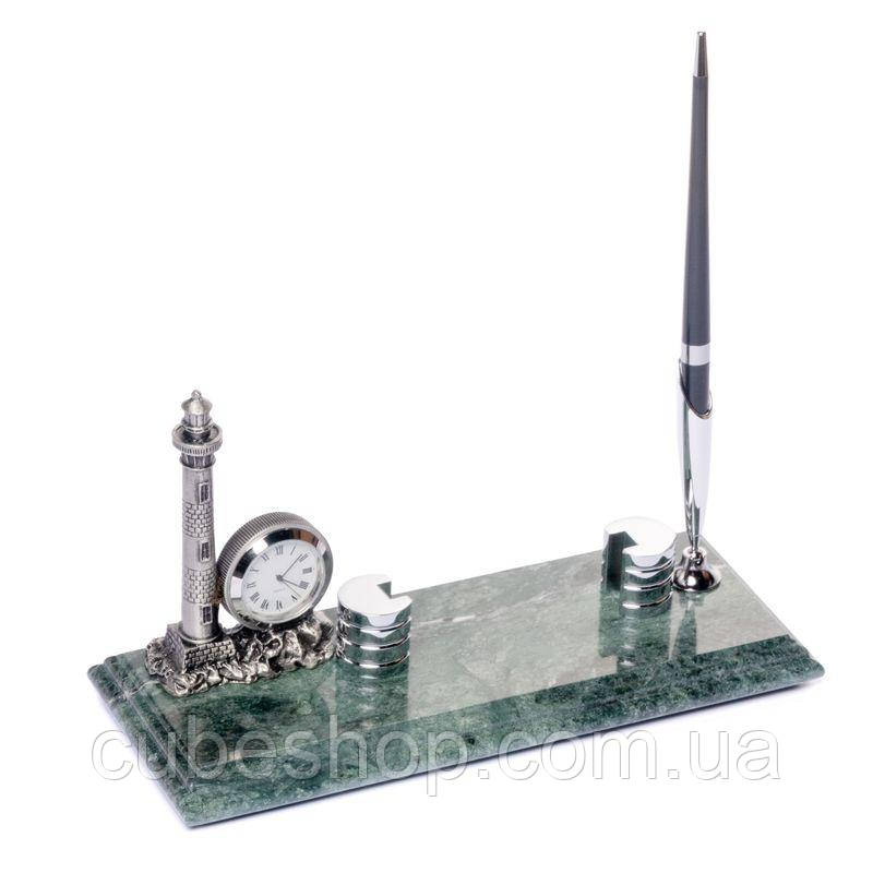Настільна підставка для ручки з годинником "Маяк", фото 1