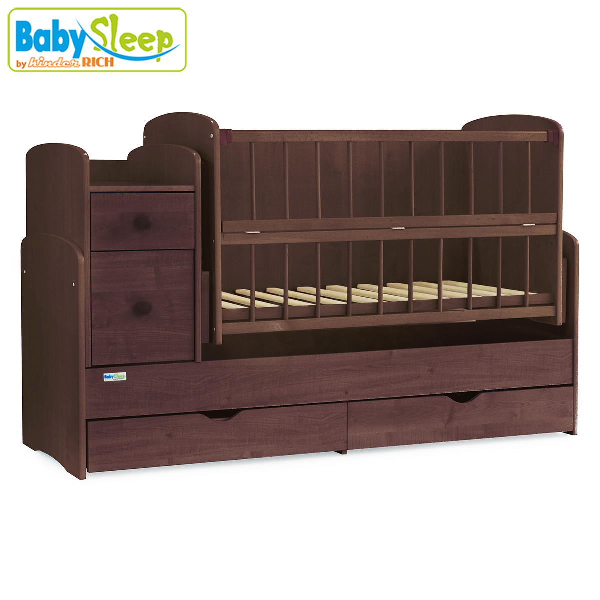Ліжечко-трансформер Baby Sleep (Angela) DTP-SB, Nussbaum Dunkel