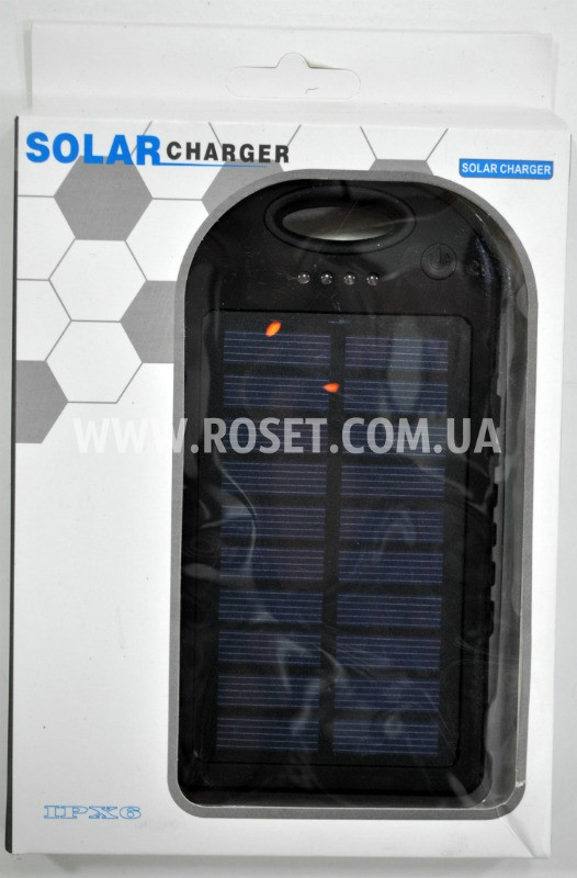 Портативний зарядний пристрій на сонячній батареї Power Bank UKC Solar Charger + CREE LED 28000mAh