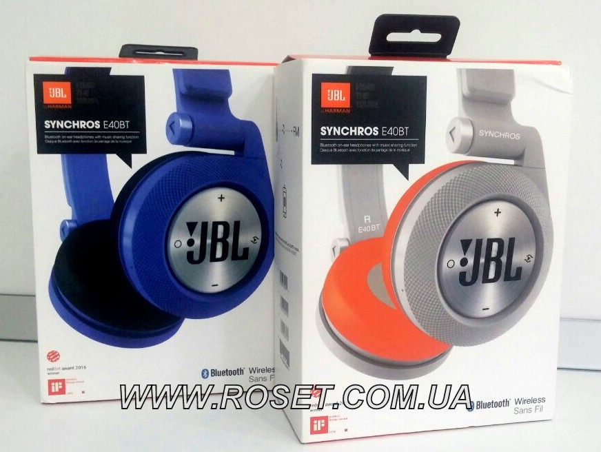Бездротові стерео наушники JBL Synchros E40BT