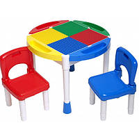 Ігровой стіл для ЛЄГО 14OT (стіл та два стульчика) +0,5кг Лєго-деталей