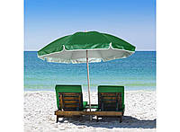 Большой пляжный зонт от солнца, однотонный зеленый, садовой зонтик с наклоном, 1.75 м с доставкой (NS)