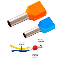 Накінечник гільза для 2х проводів TE1008 червоний TNSy5500127