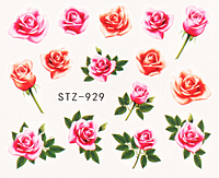 Слайдер дизайн для маникюра и ногтей на водной основе STZ-929 розы