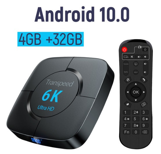 Смарт ТВ приставка 4gb/32gb Transpeed 6K Ultra HD SmartTV Андроид Android TV box