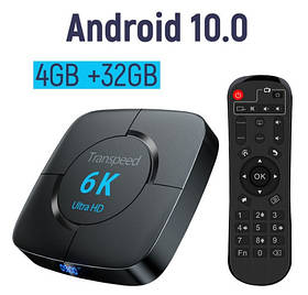 Смарт ТВ приставка 4gb/32gb Transpeed 6K Ultra HD SmartTV Андроид Android TV box