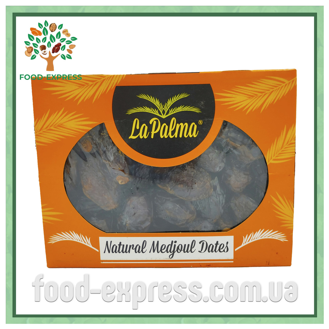 Фініки королівські у коробці 1 кг Natural Medjool Dates Ізраїль, карамельні фініки La Palma добірні