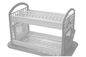 Сушка для посуду Консенсус БІЛИЙ Двоярусна на 14 тарілок