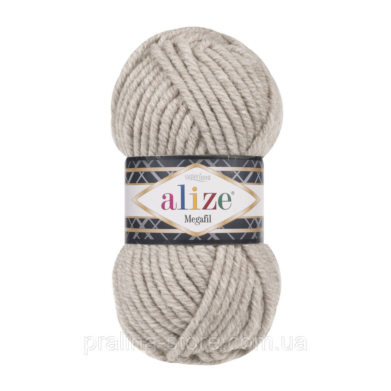 Зимняя Толстая Пряжа Ализе Мегафил Alize Superlana Megafil Бежевого ...