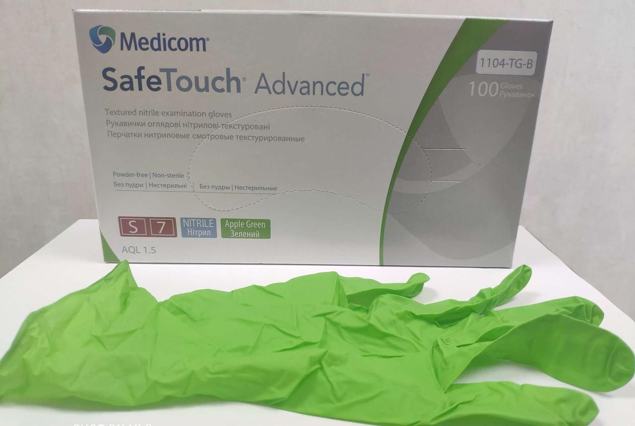 Рукавички нітрилові SafeTouch Advanced Green(100шт/уп) зелений,XS, фото 1