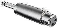 Перехідник аудіо XLR 3p-Jack 6.3mm F/M Lucom (25.02.5189) адаптер Mono Metal корпус