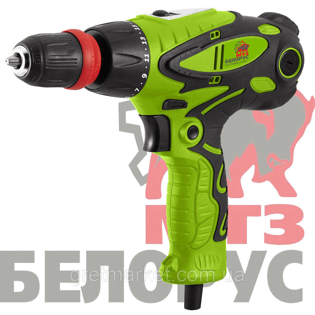 Мережевий шуруповерт БЕЛОРУС МТЗ ДЕ -1300 / 2 ДФР (2х швидкісний, знімний патрон)