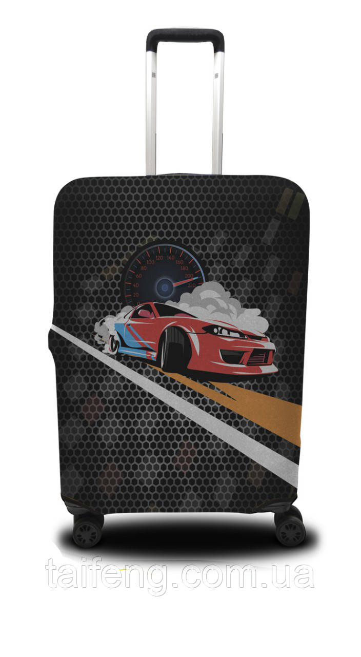 Чохол для валізи дрифт L чорно-червоний