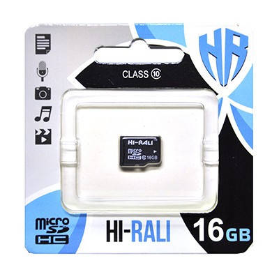 Карта пам' яті MicroSDHC 16GB UHS-IClass 10 Hi-Rali (HI-16GBSD10U1-00), фото 1