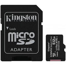 Картка пам'яті MicroSDXC 512GB UHS-I U3 Class 10 Kingston Canvas Select Plus R100MB/s + SD Adapter