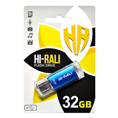 Флешка 32GB USB 2.0 Hi-Rali Rocket Series Blue (HI-32GBVCBL), фото 1