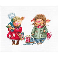 Наборы для вышивания крестом Luca S Детская Рождественские свинки