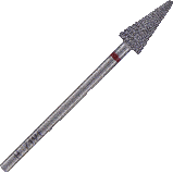 ТВС H_719f Гострий конус Ø6мм. червоний дрібний абразив для зняття штучного матеріалу. Південна Корея., фото 3