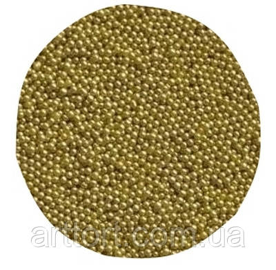 Посипка кондитерська Кульки золоті, 2 мм, фото 1