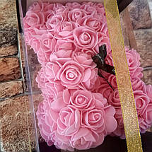 Мишко з 3D троянд Teddy Rose hand made рожевий 25 см На день закоханих 14 лютого Св.Валентіна (ФОТО), фото 2