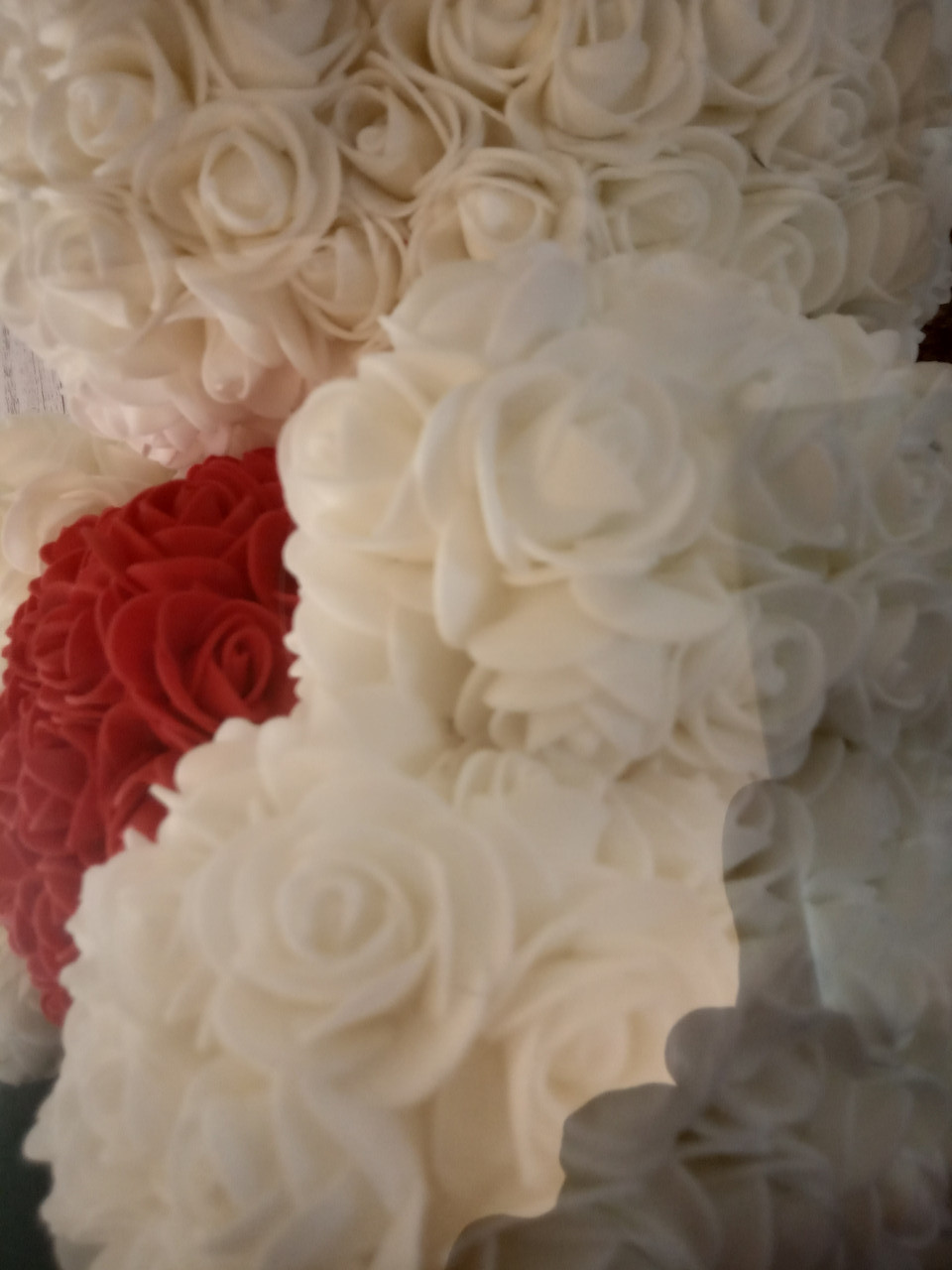 Мишка из 3D роз Teddy Rose hand made белый 40 см На подарок девушке день влюбленных 14 февраля Св.Валентина - фото 8 - id-p1213921228