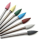 Полірувальник для фрезера для манікюру і педикюру силіконовий конус гострий 6мм олива, фото 2