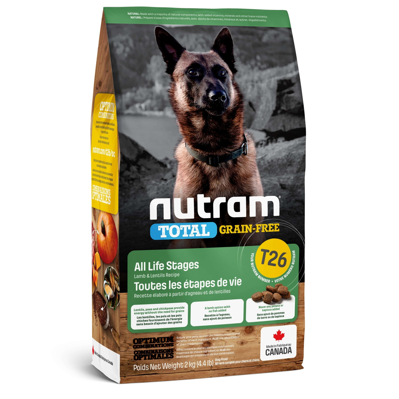 Nutram (Нутрам) T26 Total Grain-Free Lamb & Lentils Dog Food беззерновой корм з ягням, 20 кг