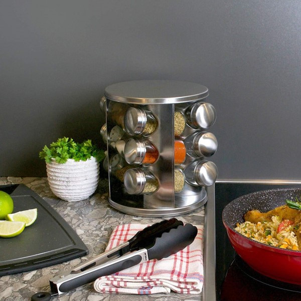 Набір для спецій на підставці, що обертається 12 шт баночок, фото 1