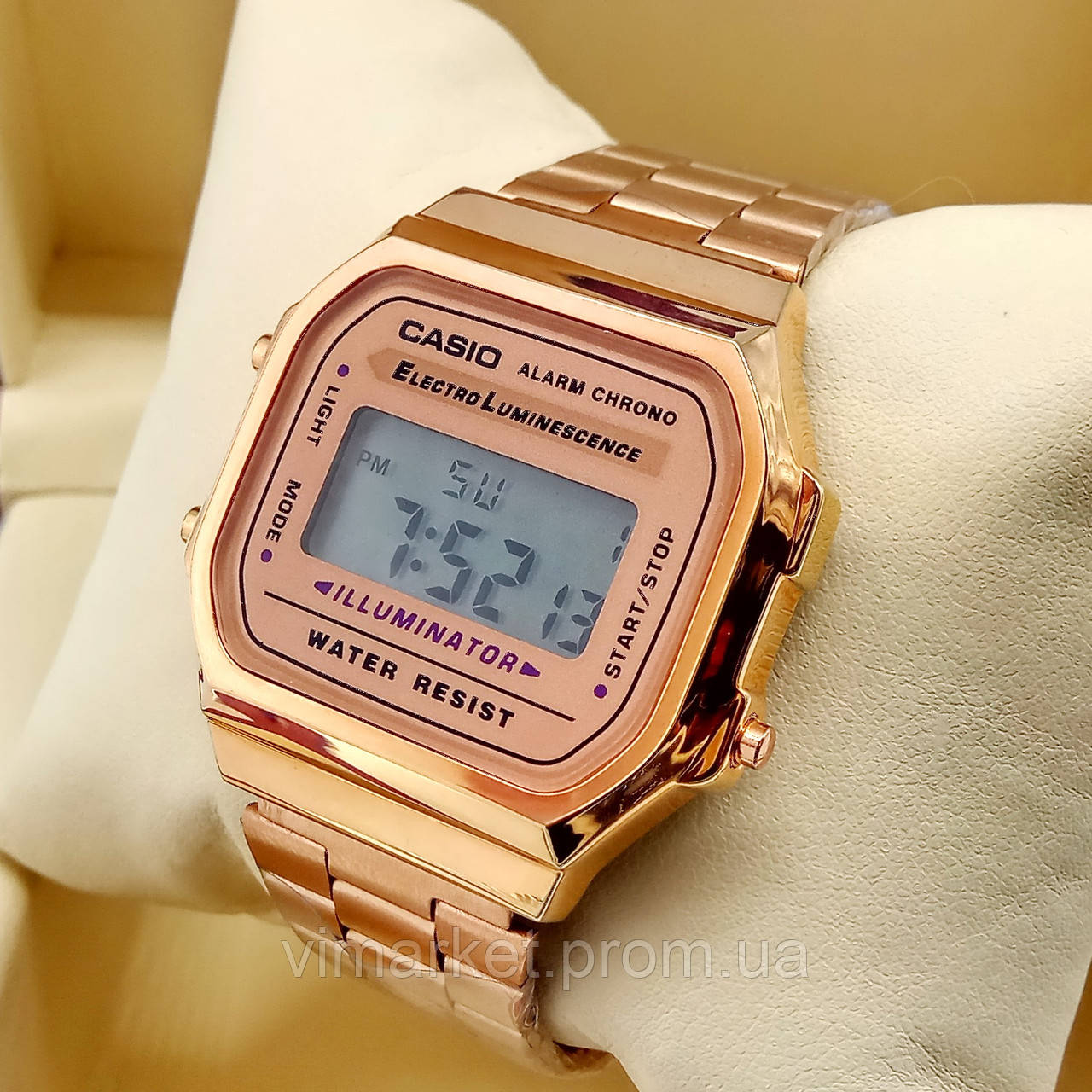 Кварцові (електронні) наручний годинник Casio A168 Old School бронзового кольору AAA копія AAA copy High Copy