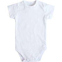Детский боди футболка белый для новорожденных малышей с коротким рукавом кулир, хб от производителя Ладан
