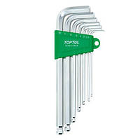 Набір ключів шестигранних із кулею TOPTUL 2,5-10 мм 7 од. довгих GAAL0704 ORG