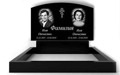Пам'ятник на могилу подвійний із граніту (100-60-8) РВ-07, фото 1