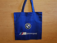 Экосумка вместительная с вышивкой логотипа BMW и др./сумка для покупок.Ручная работа.