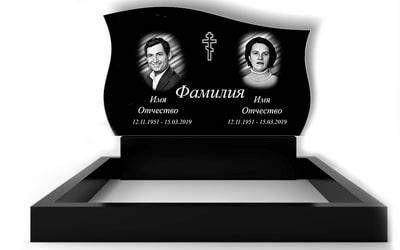Пам'ятник на могилу подвійний із граніту (100-60-8) РВ-09, фото 1