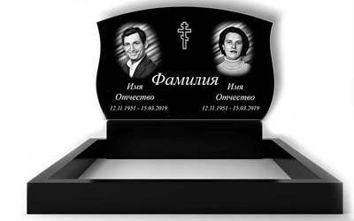 Пам'ятник на могилу подвійний із граніту (100-60-8) РВ-10, фото 1