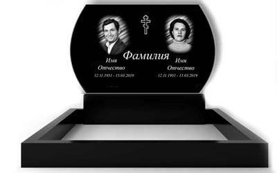 Пам'ятник на могилу подвійний із граніту (100-60-8) РВ-11, фото 1