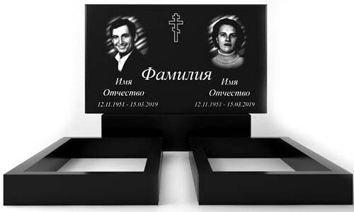 Пам'ятник на могилу подвійний із граніту (100-60-8) РВ(2)-01, фото 1